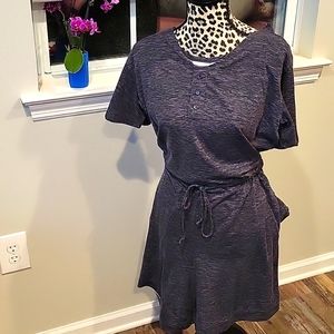 Gray shorts romper. With drawstring waist